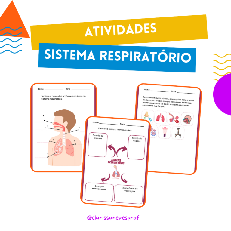 Atividade sistema respiratório - Loja atividades pedagógicas - Clarissa ...