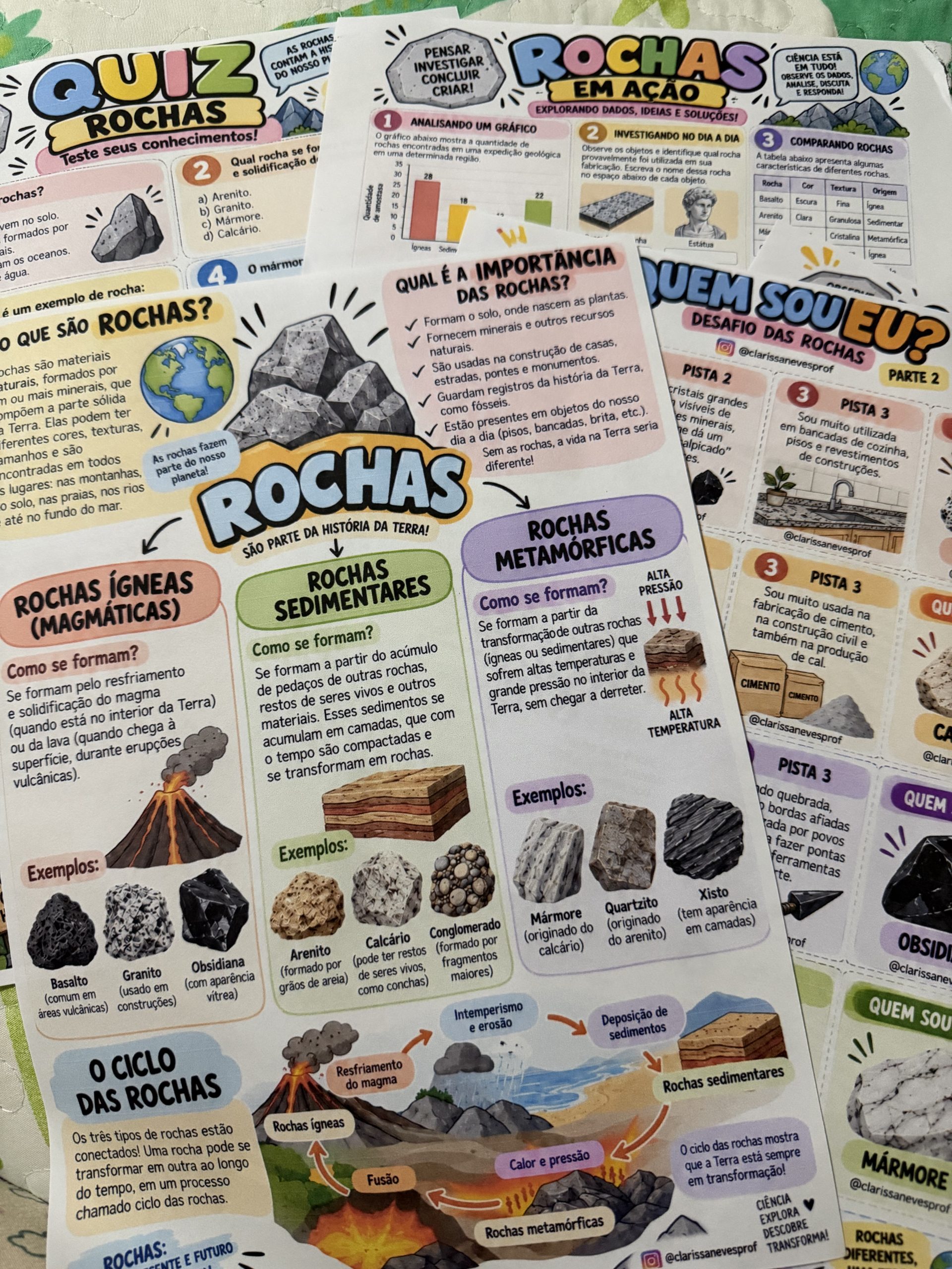 Material sobre rochas